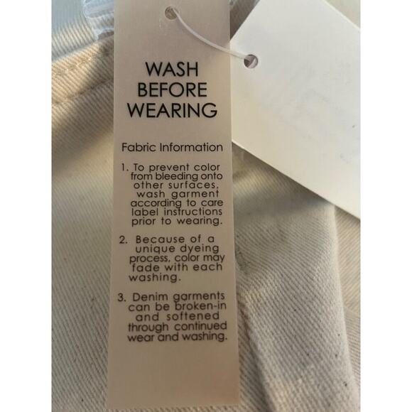 Vince Camuto Jeans Size 32/14 Ivory Ankle Length Frayed Hem High Rise - Picture 15 of 15